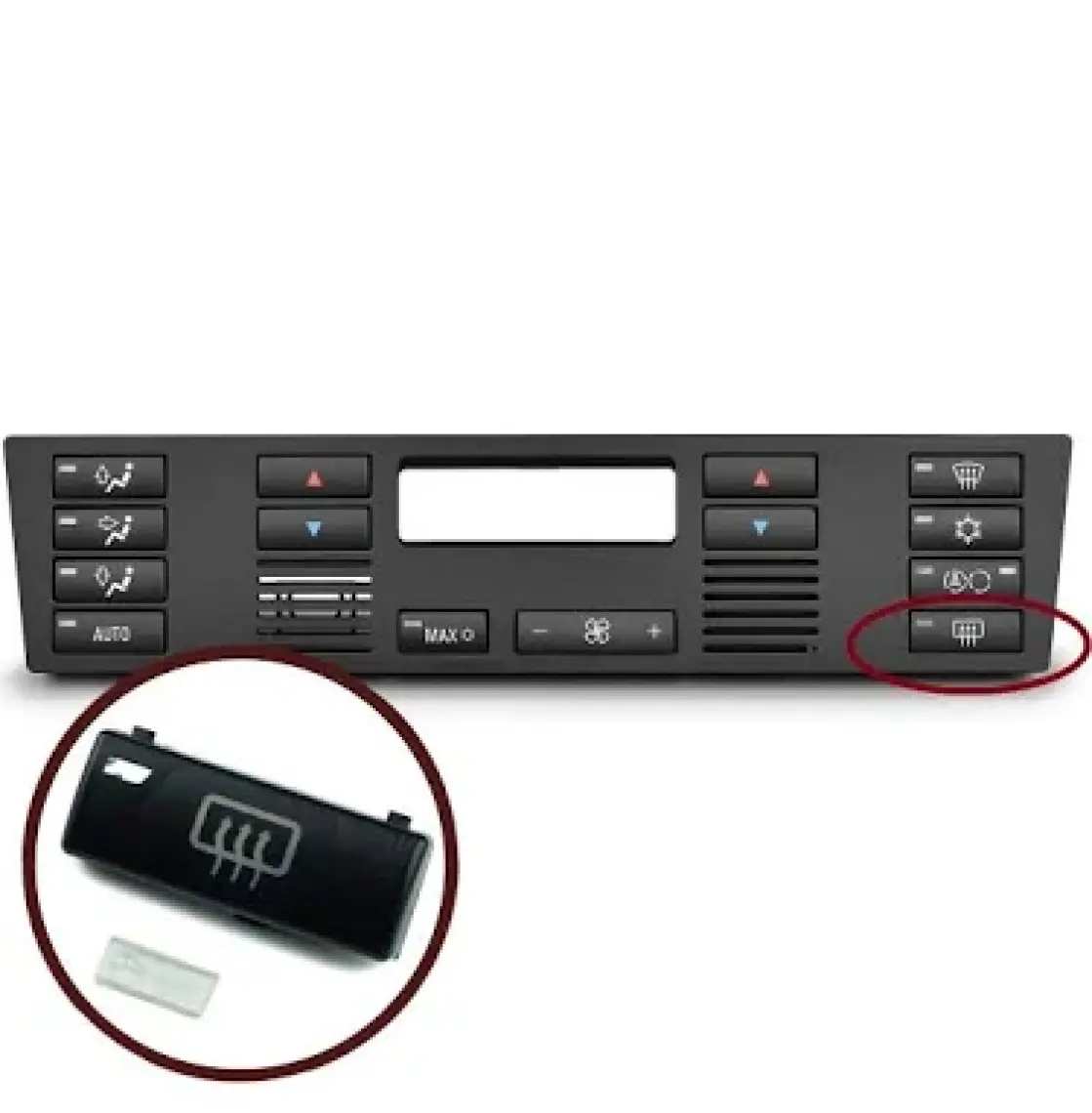 Bross Otomotiv BDP88-10 BMW X5 E53 5 Serisi E39 64116915812 İçin Klima Kontrol Panel Arka Cam Buğu Buz Çözücü Düğme Kapağı