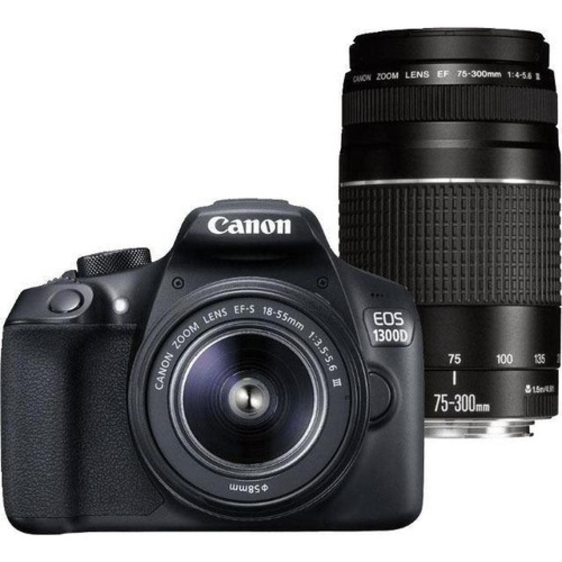 Canon Canon Eos 1300D 18-55 Mm + 75-300 Mm Dc Double Lens Dijital Slr Fotoğraf Makinesi  (Canon Eurasia Garantili )