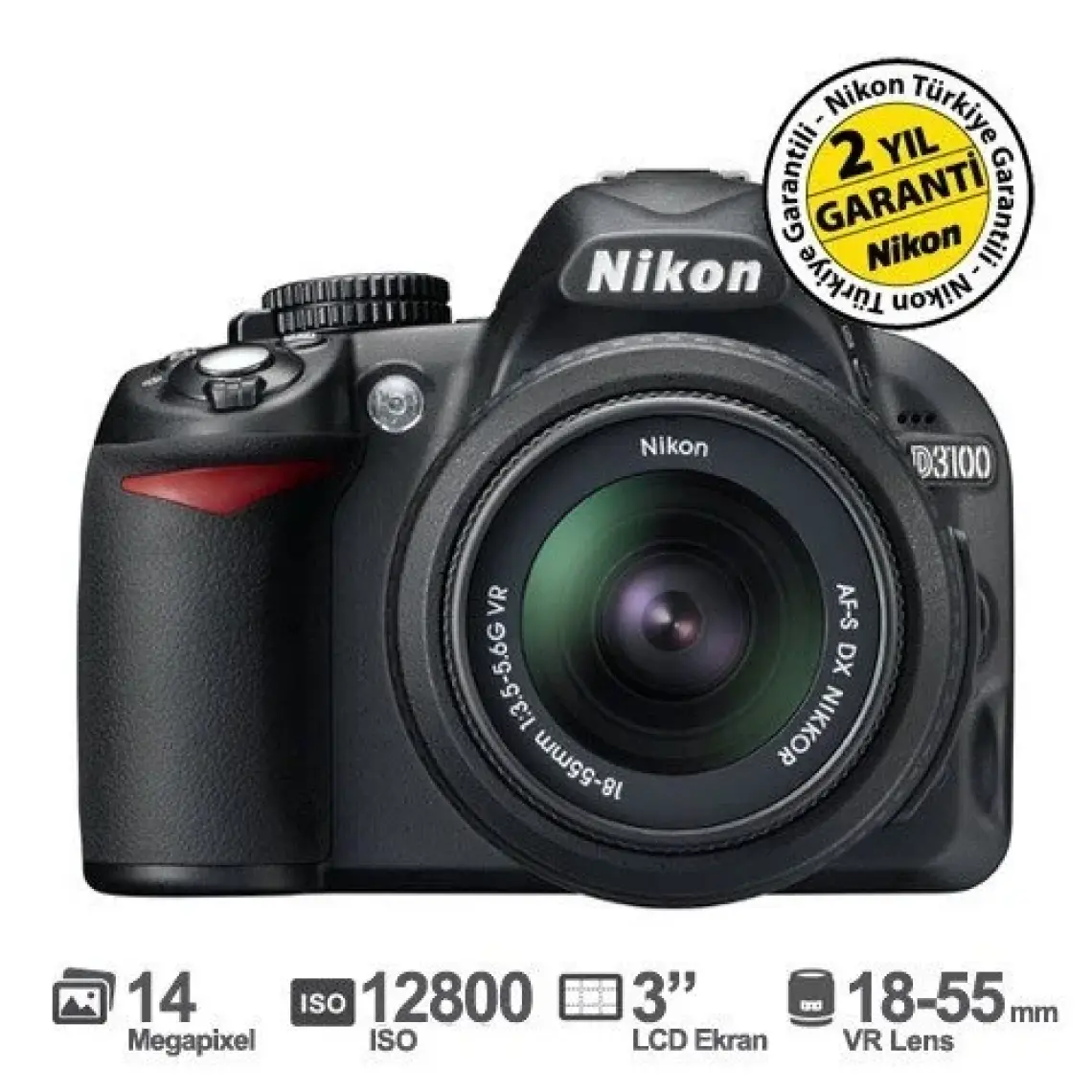 Nikon D3100 18-55mm VR Kit 14.2 MP 3” LCD DSLR Dijital Fotoğraf Makinesi