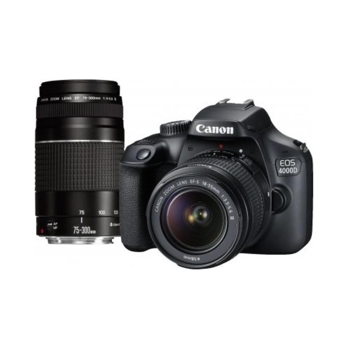 Canon EOS 4000D + 18-55 MM. DC + 75-300 MM. Double Kit (Canon Eurasia Garantili)