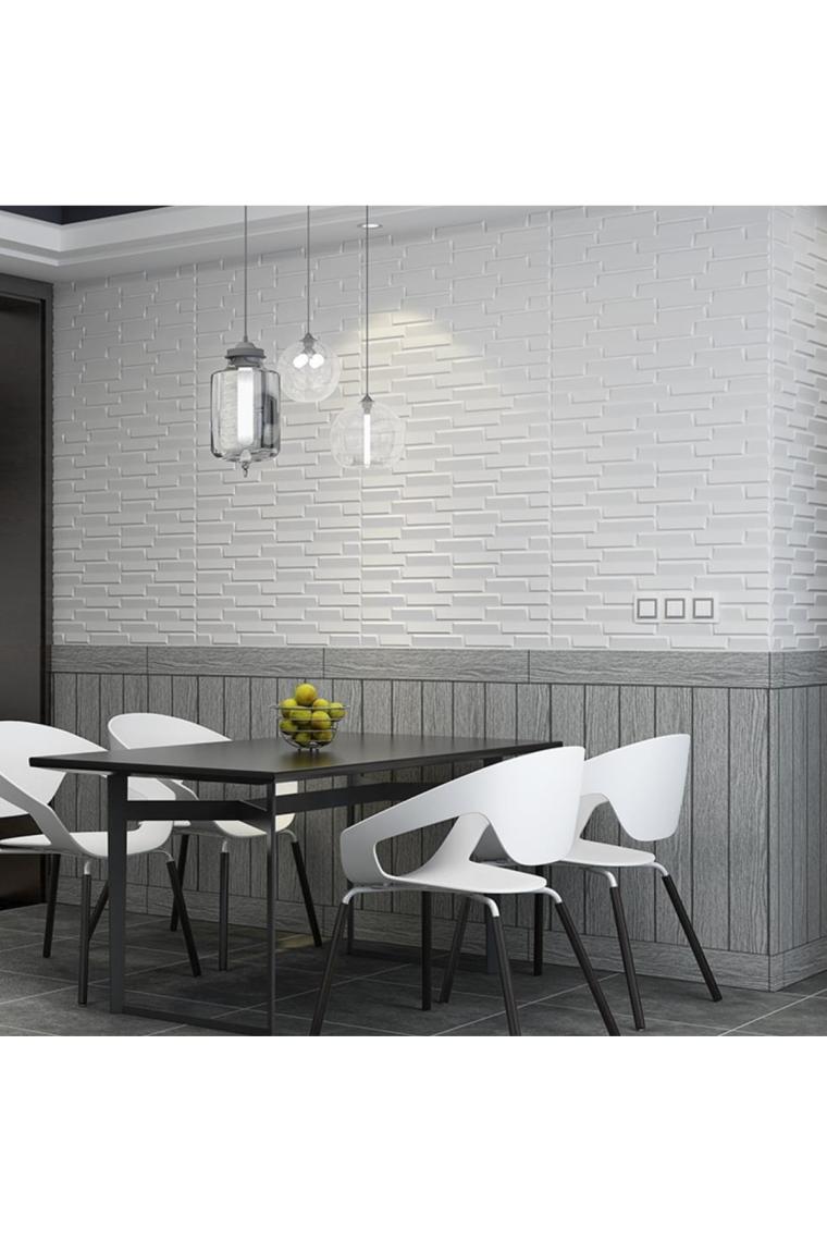 Renkli Duvarlar Kendinden Yapışkanlı Beyaz Opak Duvar Paneli Kağıdı 70X38 cm NW55