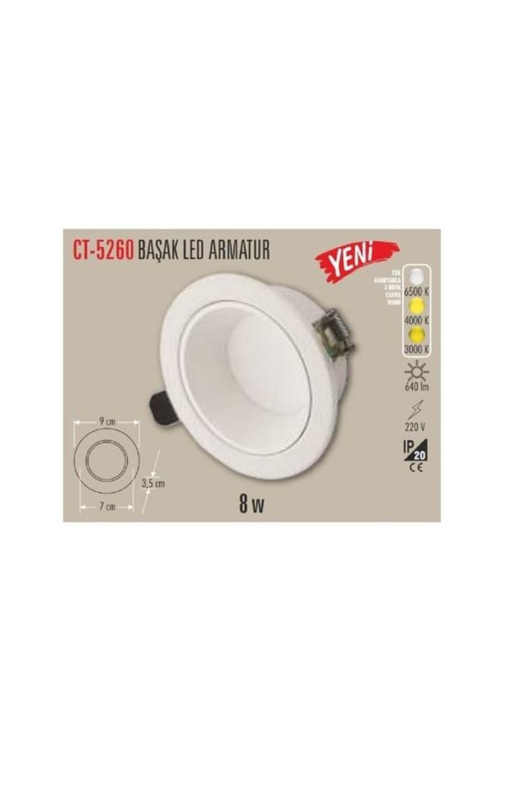 Ct-5260 Başak Üç Renk Led Spot (6400K - 4000K - 3200K)