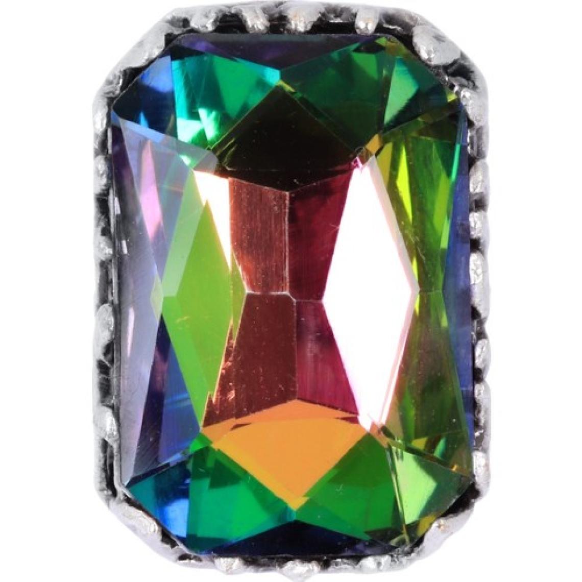 Kadın Antik Gümüş Kaplama Titanyum Renk Swarovski Taş Detaylı Ayarlanabilir Dikdörtgen Formlu Tasarım Yüzük