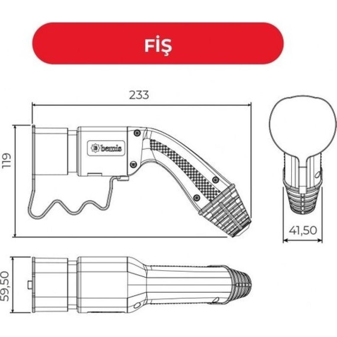 Bemis Elektrikli Araç Şarj Kablosu Seti - 5m - Trifaze - 32A -Çantalı