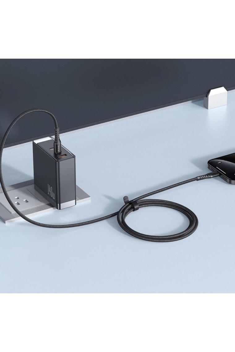 Mcdodo CA-5641 60W 3A Usb-C To Usb-C Şarj ve Data Kablosu Siyah - 1m