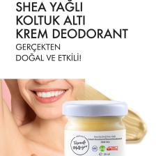 %100 Doğal Florayı Destekleyici Krem Deodorant - Shea, Kakao Hindistan Cevizi Yağı 29 ml
