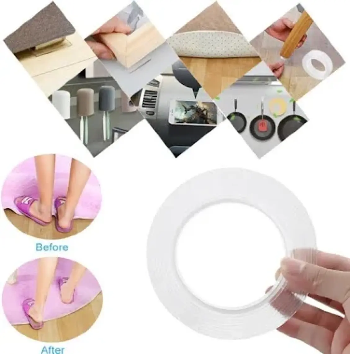 Melek Store Buffer® Çift Taraflı Nano Bant Kuvvetli Silikon Jel Yapıştırıcı