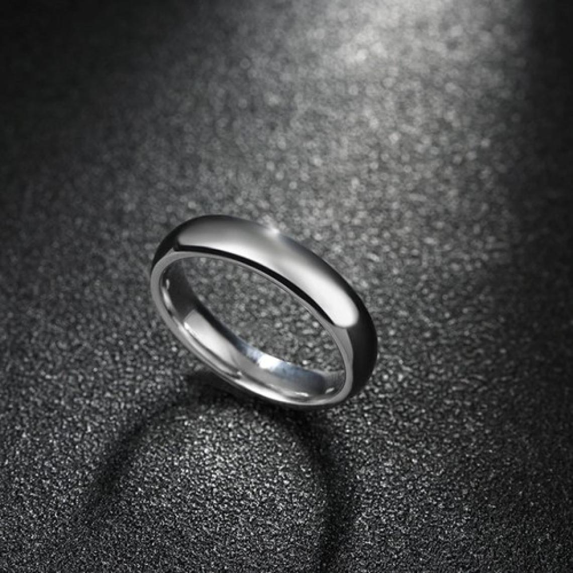 Chavin 4 mm Söz Nişan Gri Unisex Çelik Yüzük