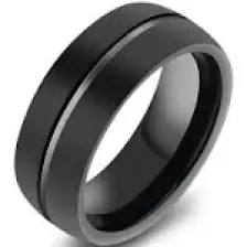 Chavin Erkek Mat Siyah Fırçalanmış Tungsten Yüzük Dm78 17