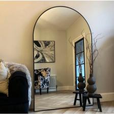 Ersan Dizayn 100X180 Siyah Metal Çerçeve Oval Ayaklı Boy Aynası