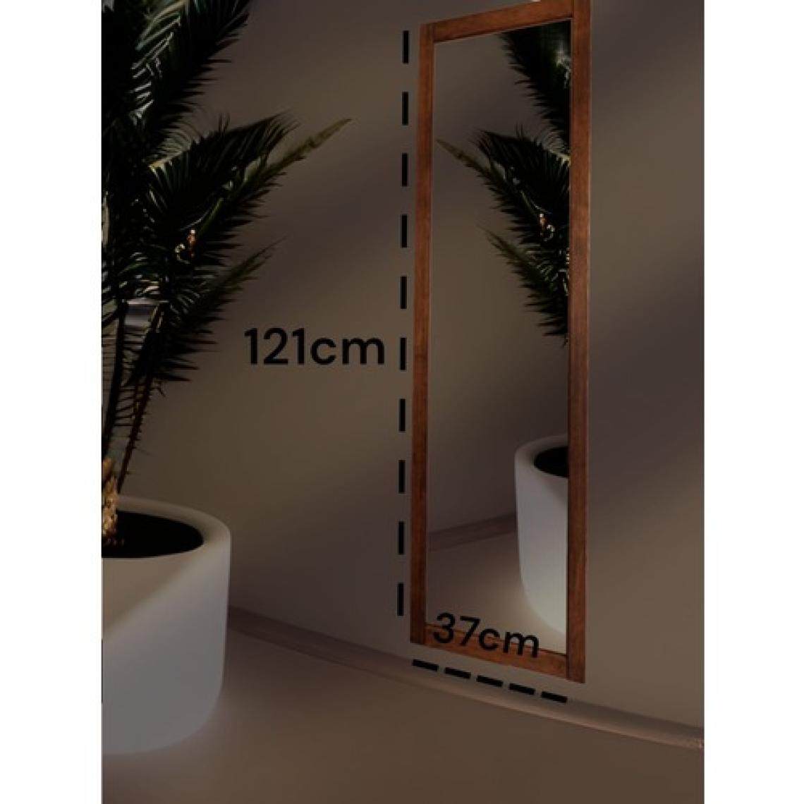 Mirrorss Ceviz Renk Ahşap Çerçeve Duvara Ayna 121X37 cm Antre Hol Boy Ayna