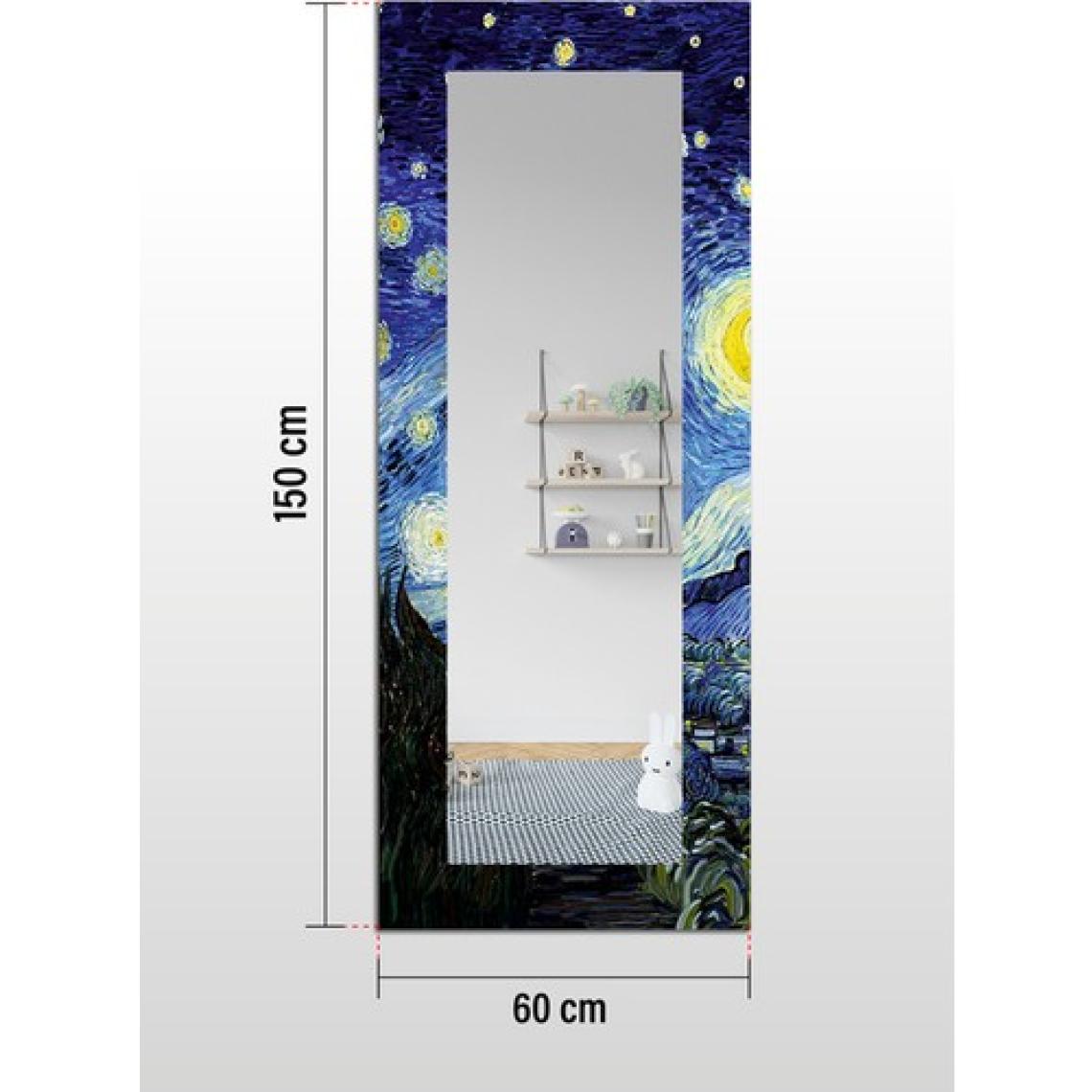 Hediyeler Kapında Van Gogh Yıldızlı Gece Dekoratif Boy Aynası 150X60CM
