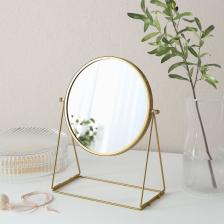 Çift Taraflı Büyüteçli Ayna Çap: 17 Cm Ayaklı Makyaj Aynası Masa Aynası Kaliteli