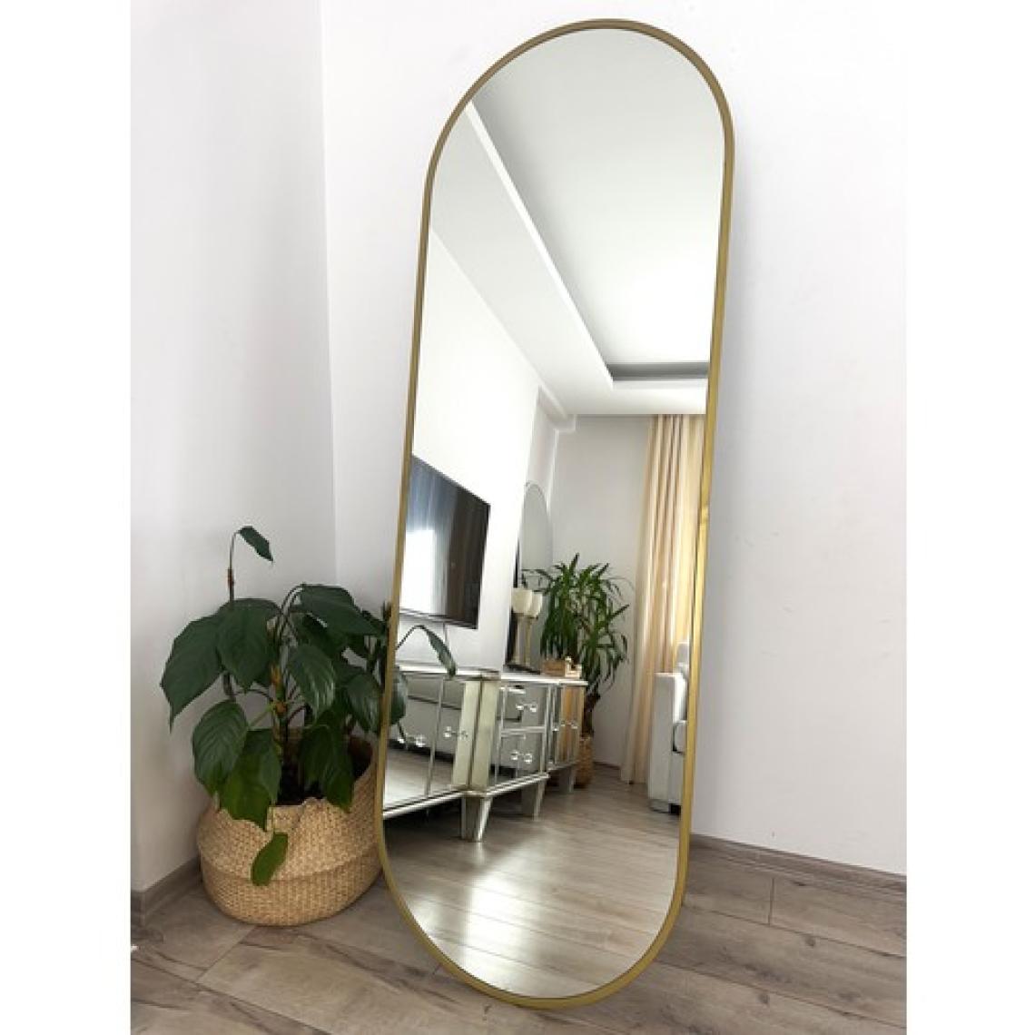 Effe Yapı Dekor Gold Metal Çerçeveli 180X60 cm Elips Model Ayaklı Boy Aynası