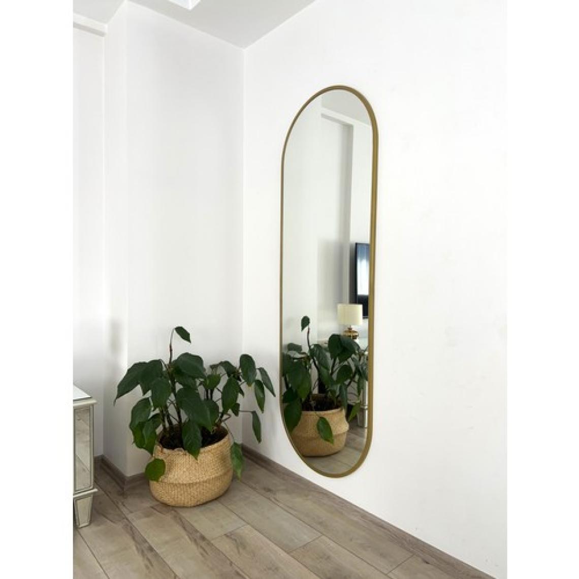 Effe Yapı Dekor Gold Metal Çerçeveli 180X60 cm Elips Model Ayaklı Boy Aynası