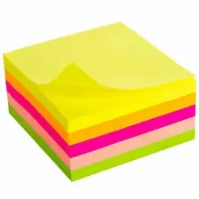 Noki Memo 12012 Neon Küp Yapışkanlı Not Kağıdı 400 Yaprak Neon 75 x 75 mm