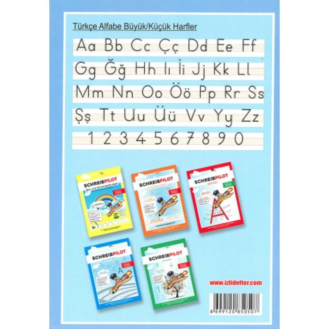 İzli Defter Dik Temel Harflerle Kılavuz Çizgili Yazı Defteri