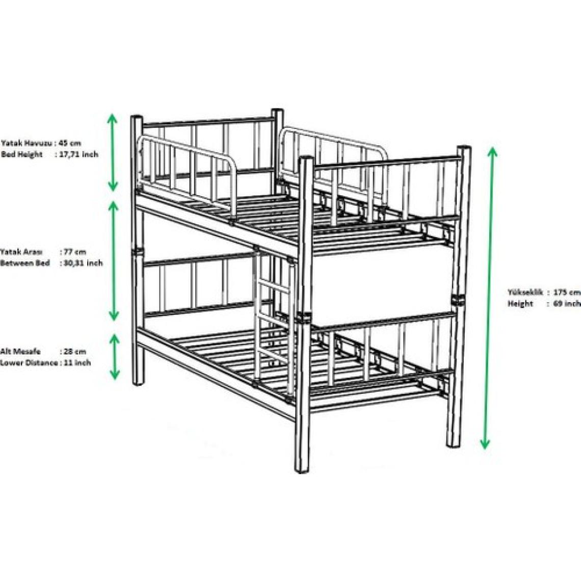 Argimo Yurt Genç Çocuk Odası Metal Ranza