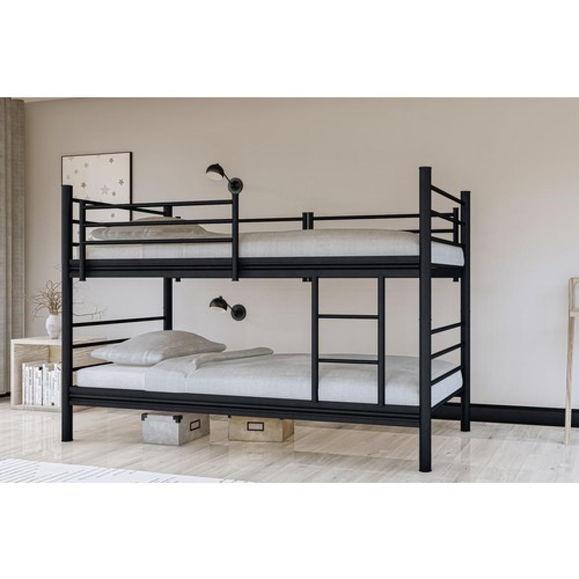 Metalia Gm 129 Level Ayrılabilir Çiftli Ranza Siyah 90X190
