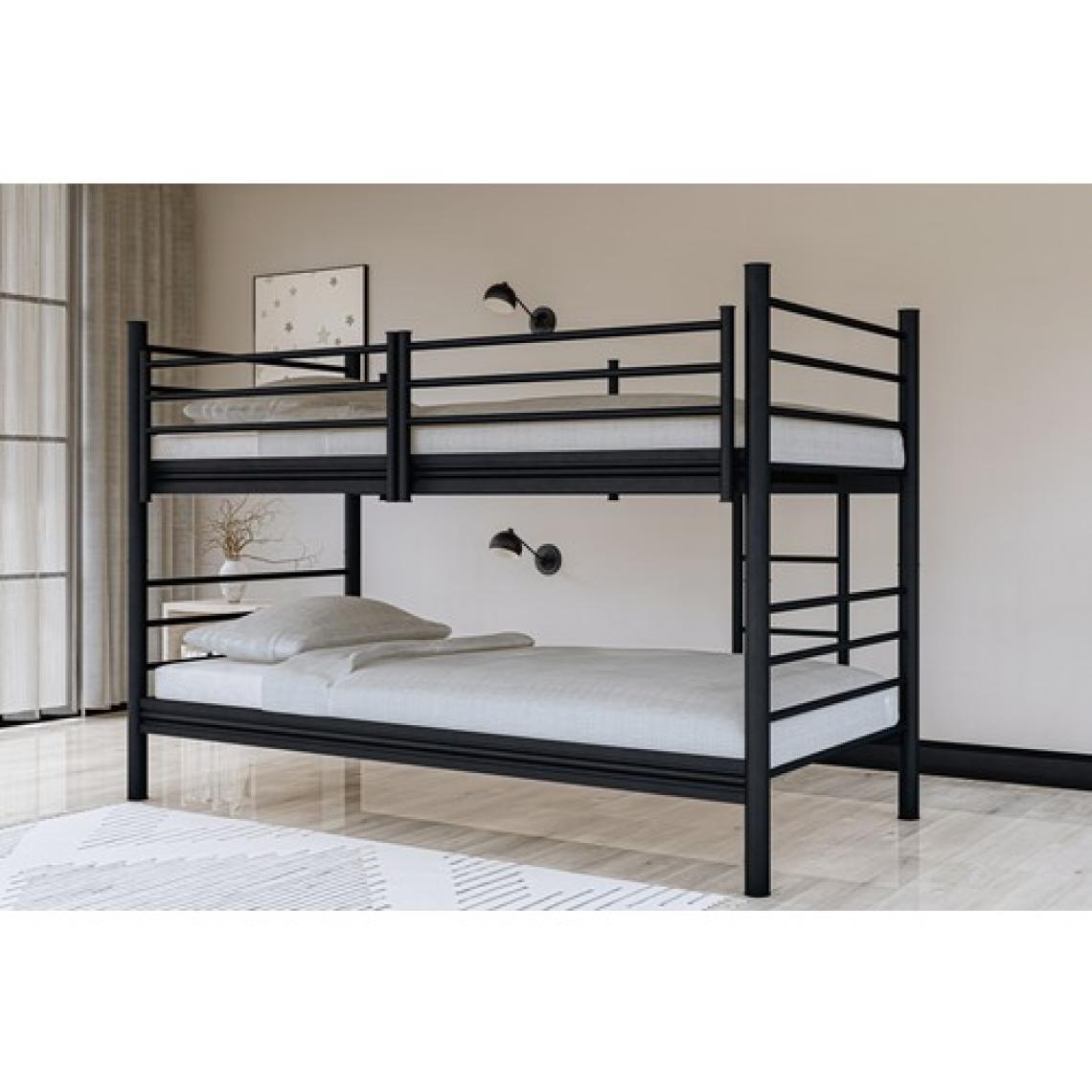 Metalia Gm 129 Level Ayrılabilir Çiftli Ranza Siyah 90X190