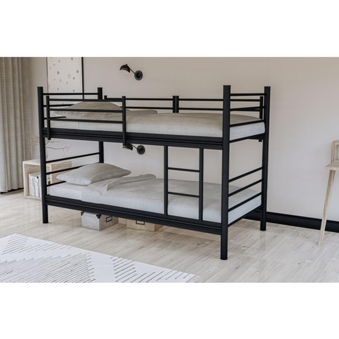 Metalia Gm 129 Level Ayrılabilir Çiftli Ranza Siyah 90X190