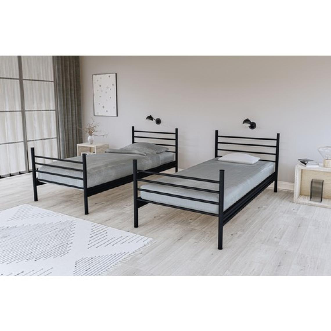 Metalia Gm 129 Level Ayrılabilir Çiftli Ranza Siyah 90X190