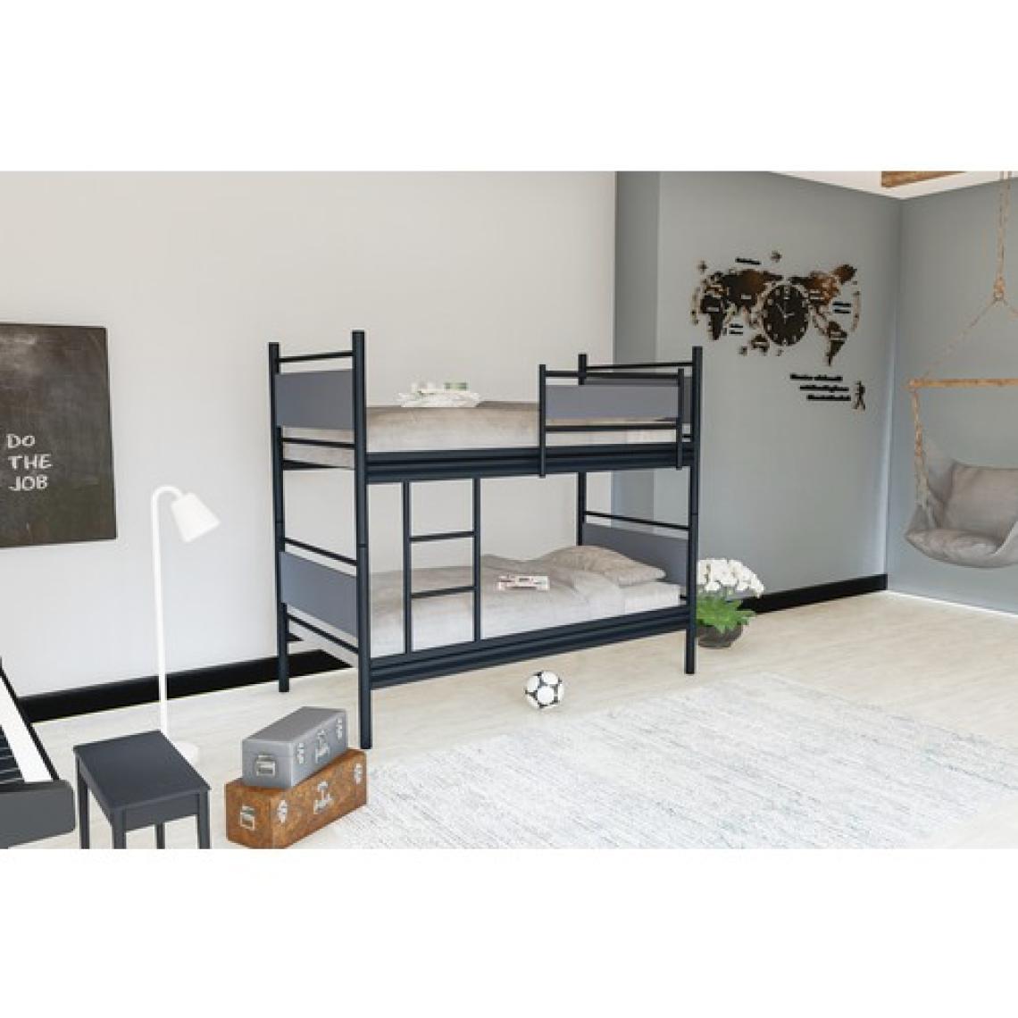 Metalia Gm 128 Star Ahşap Metal Ranza Si̇yah-Antrasi̇t Gri̇