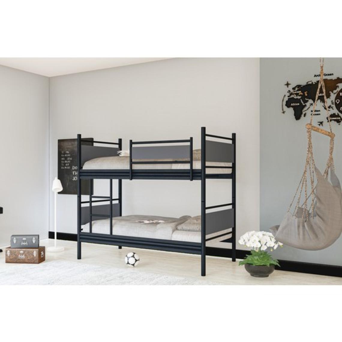 Metalia Gm 128 Star Ahşap Metal Ranza Si̇yah-Antrasi̇t Gri̇