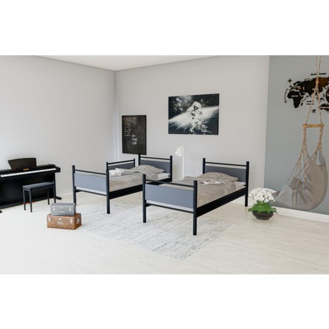 Metalia Gm 128 Star Ahşap Metal Ranza Si̇yah-Antrasi̇t Gri̇
