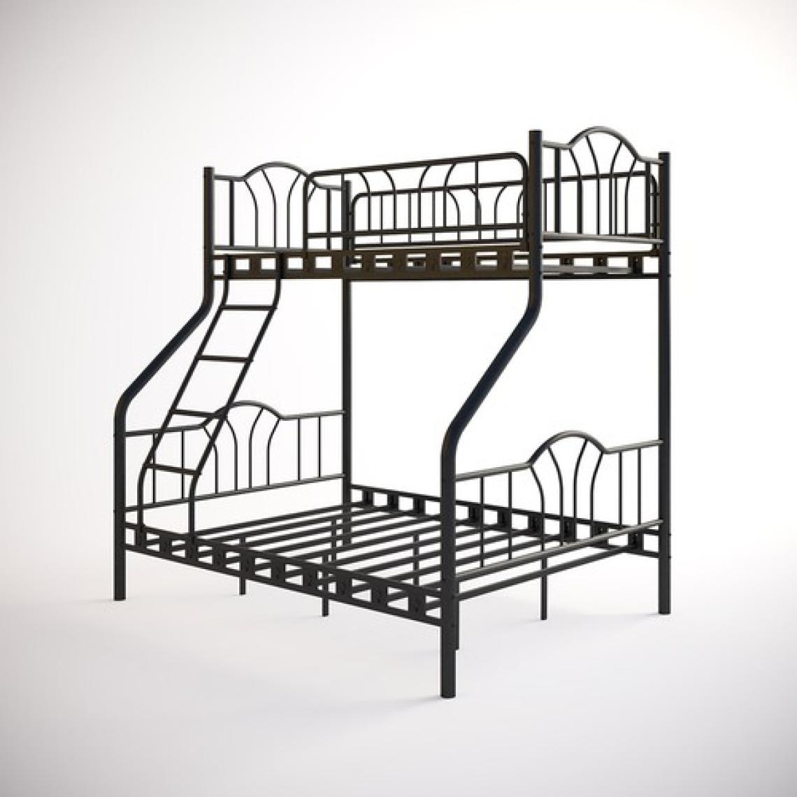 Argimo İmaj 3 Kişilik Ebeveyn 3'lü Metal Ranza 90x190 & 140x190 Siyah