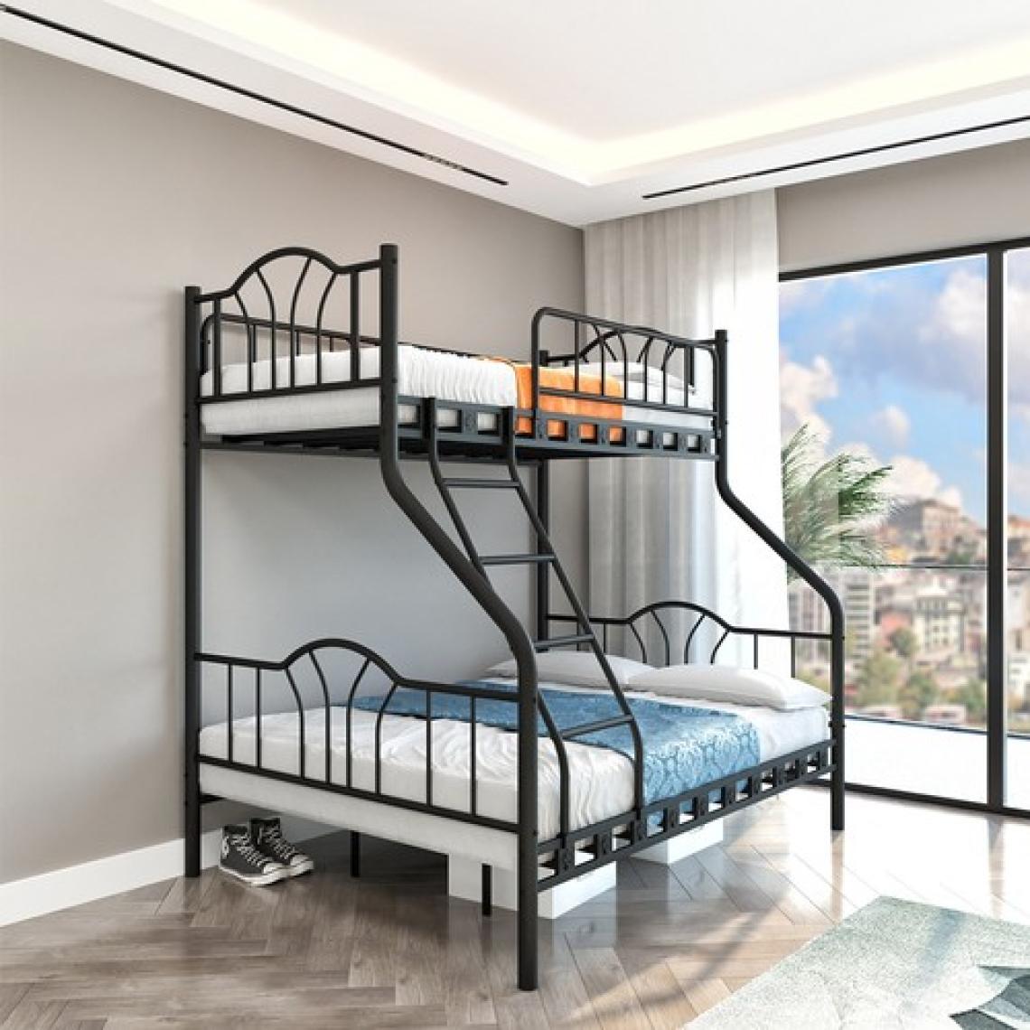 Argimo İmaj 3 Kişilik Ebeveyn 3'lü Metal Ranza 90x200 & 140x200 Siyah