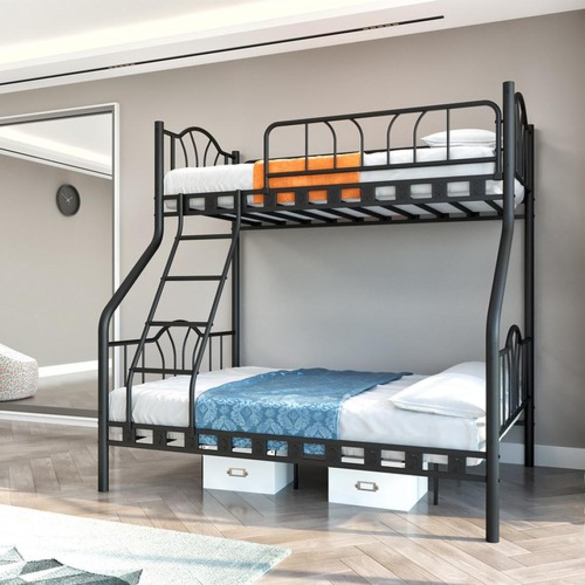 Argimo İmaj 3 Kişilik Ebeveyn 3'lü Metal Ranza 90x200 & 140x200 Siyah
