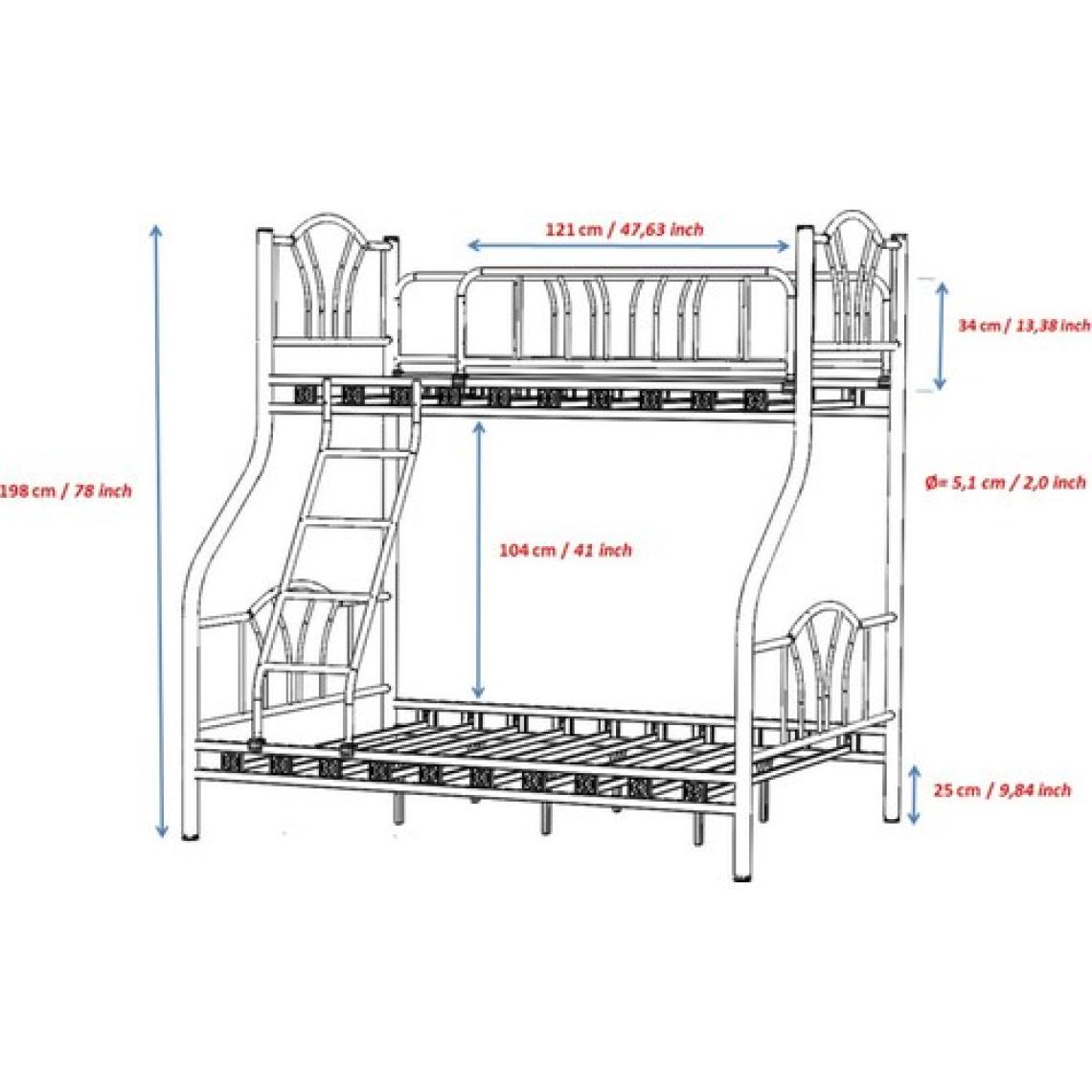 Argimo İmaj 3 Kişilik Ebeveyn 3'lü Metal Ranza 90x200 & 140x200 Siyah