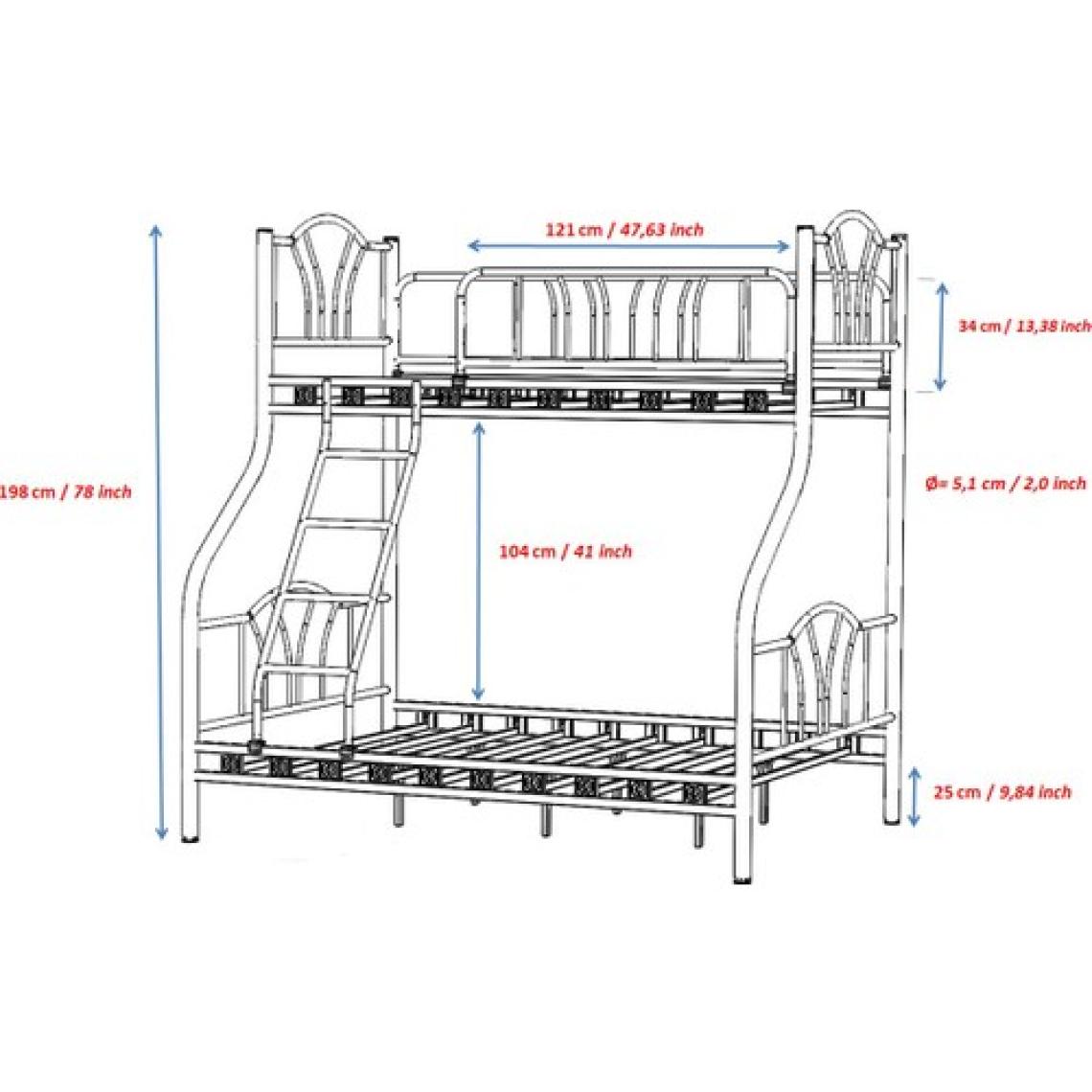 Argimo İmaj 3 Kişilik Ebeveyn 3'lü Metal Ranza 90x190 & 140x190