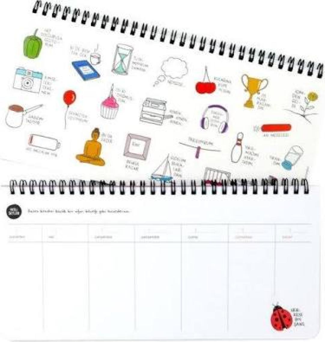 Keskin Color Hisli Şeyler 13x27 Stickerli Tarihsiz Haftalık Planner - Zirvedeyim Canım Duymuyorum
