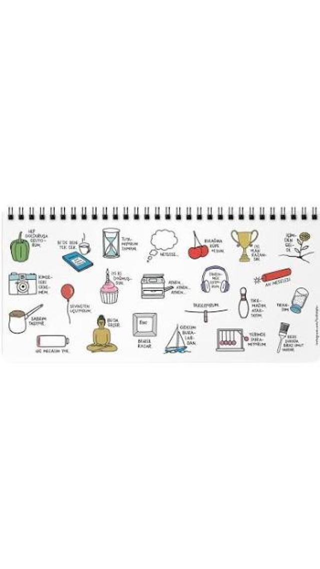 Keskin Color Hisli Şeyler 13x27 Stickerli Tarihsiz Haftalık Planner - Zirvedeyim Canım Duymuyorum