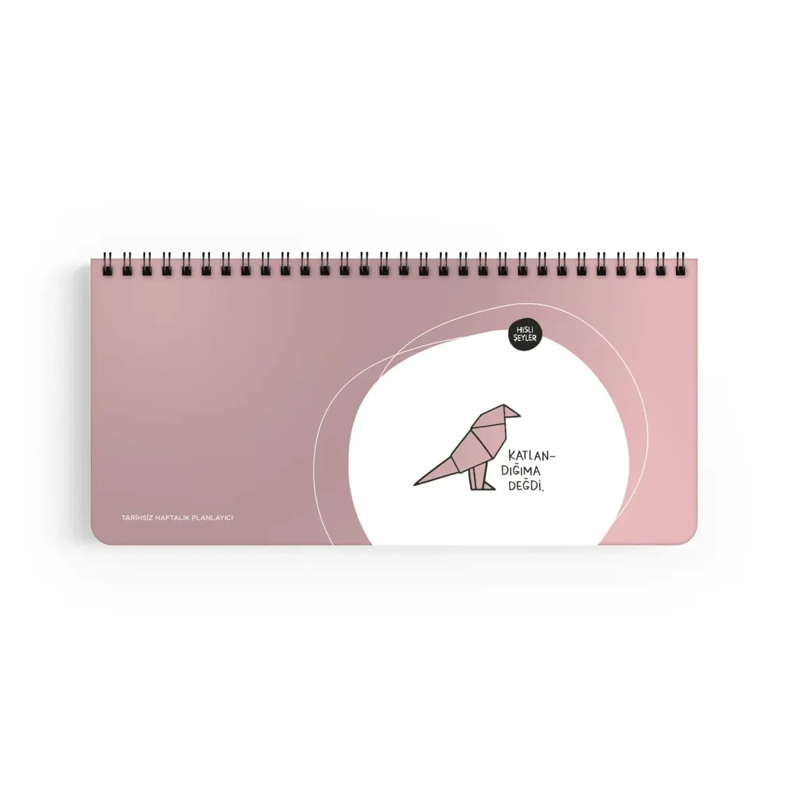 Keskin Color Hisli Şeyler Katlandığıma Değdi Spiralli Planner 13 x 27 cm
