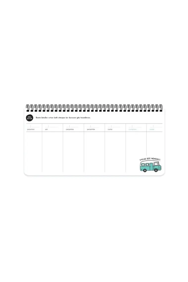 Keskin Color Zirvedeyim Canım Duymuyorum Hisli Şeyler Haftalık Planner 13 x 27 cm