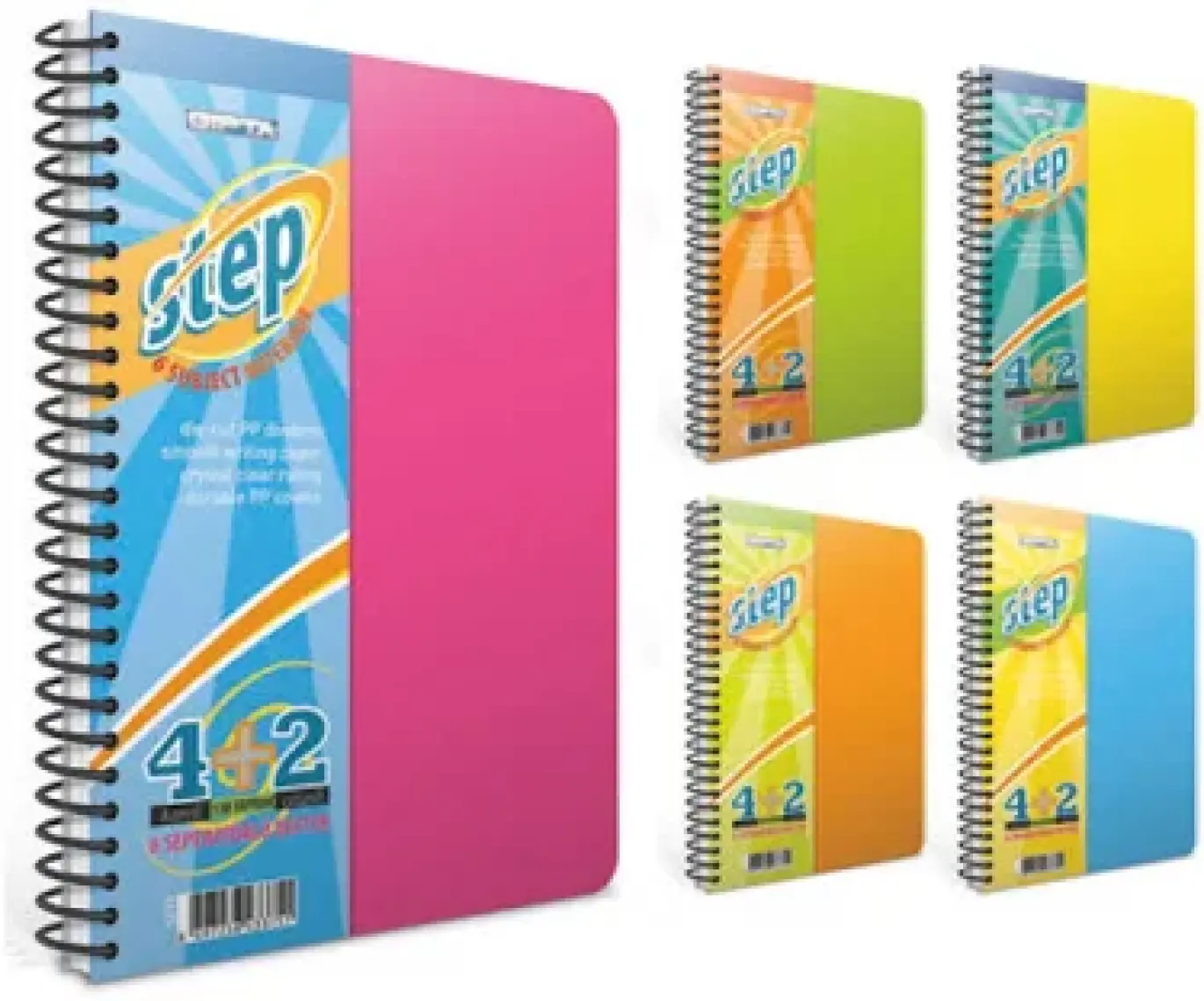 Gıpta Step (17x24) 150 Yp. Plas. 6 Seperatörlü Defter (1272) 4 Kareli + 2 Çizgili Bölüm