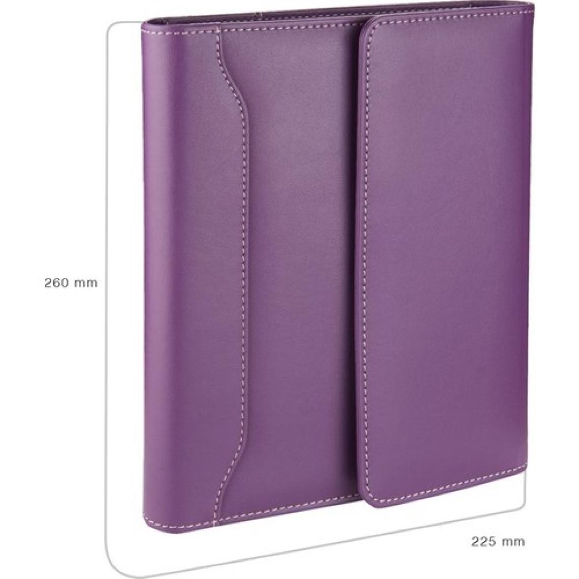2K Diplomat Mıknatıs Kapak Organizer Kareli Defterli 17 x 24 cm Lila