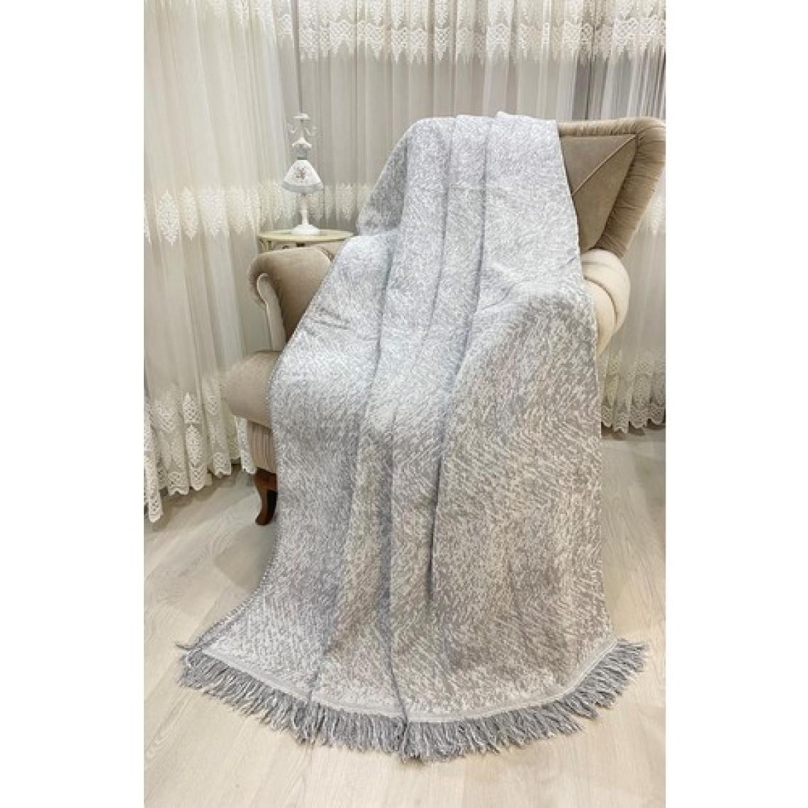 Özlü Home Lüks Pamuklu Koltuk-Çekyat Örtüsü Gri