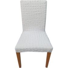 Nera Home Sandalye Kılıfı Bürümcük Beyaz