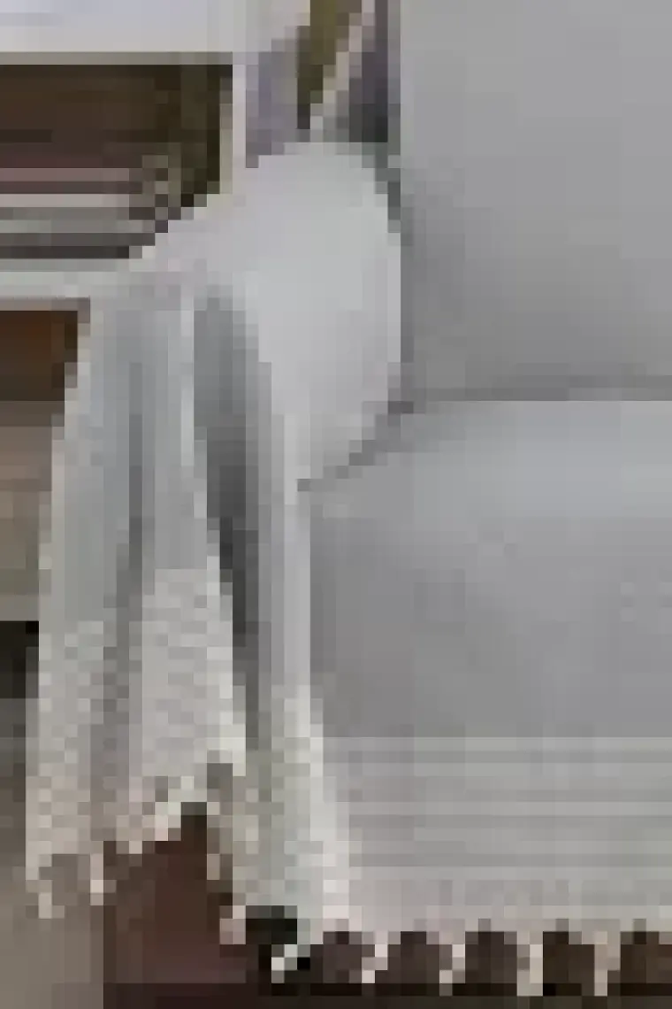 Lux Touch Gri Kollarını Örten Organik Buldan Bezi Battal Boy 180 x 300 cm Koltuk Kanepe Divan Çekyat Örtüsü