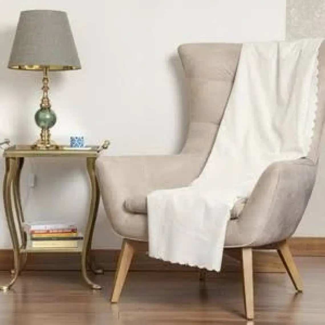 Velerde Home Standart Boy | Kolları kapamaz | Şönil Çift Taraflı Kaymaz Koltuk Örtüsü | Çekyat Örtüsü | Koltuk Şalı | Renk : Krem