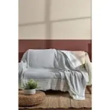 Fushia Trio Natural Keten Koltuk Örtüsü | Koltuk Şalı Antrasit