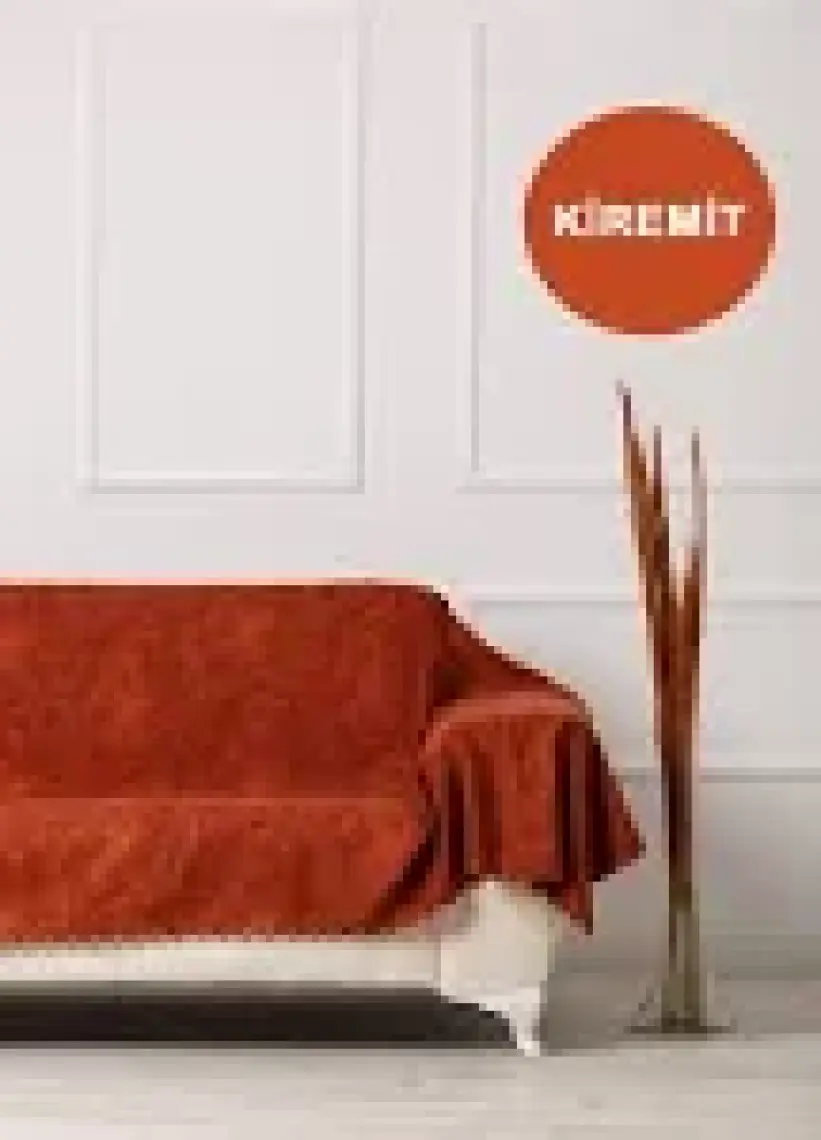Velerde Home vessel Kiremit Battal Boy Kollarınıda Kapatan Çift Taraflı Çekyat Koltuk Örtüsü Şalı