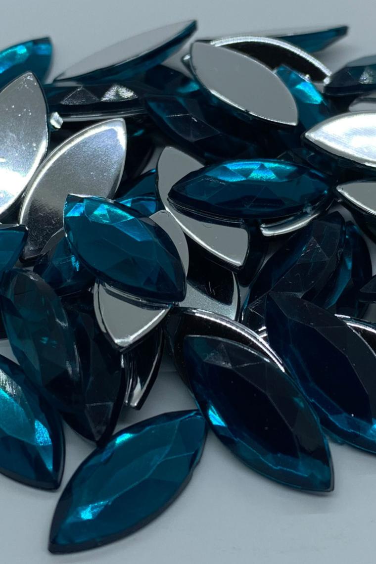 Cem Davetiyeleri Süsleme Taşı Mavi Kristal 9X20MM 1000 Adet Akrilik Taş