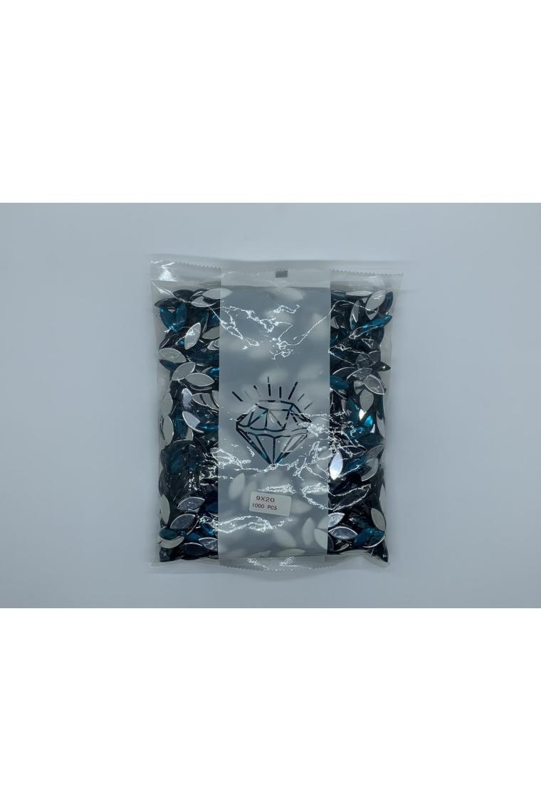 Cem Davetiyeleri Süsleme Taşı Mavi Kristal 9X20MM 1000 Adet Akrilik Taş