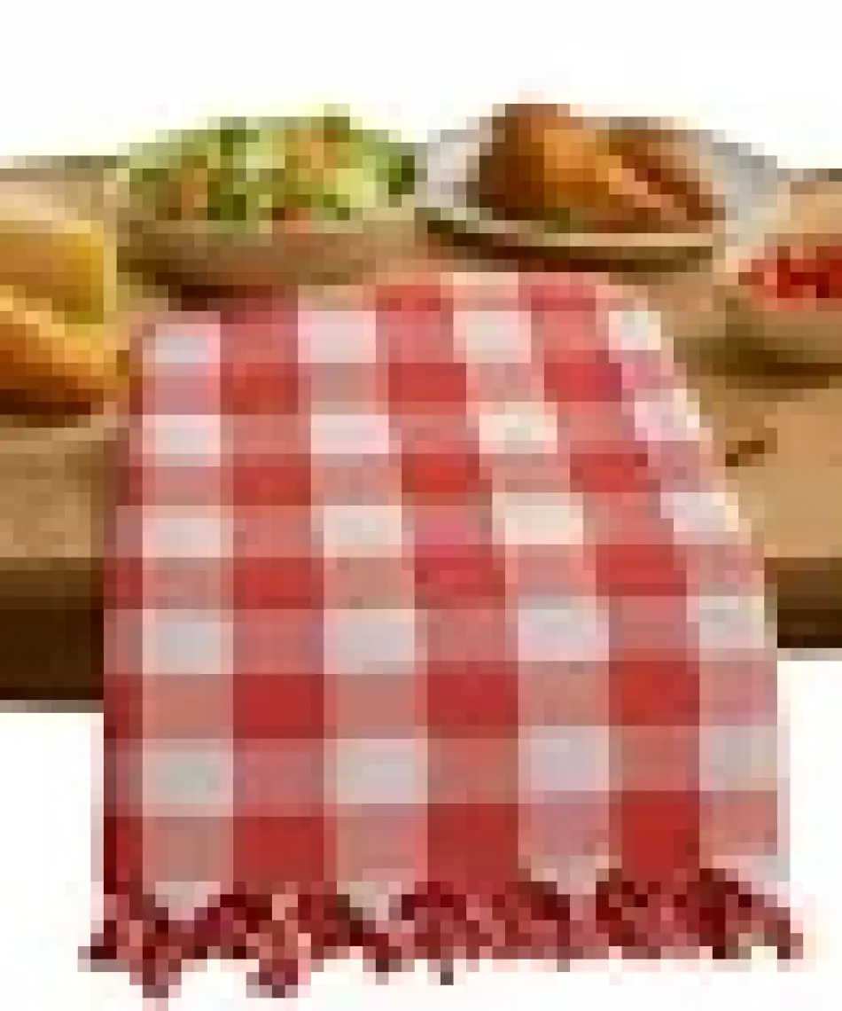 Mira Home 150X150 cm Kareli Yer Sofra Bezi Piknik Masa Örtüsü Saçaklı