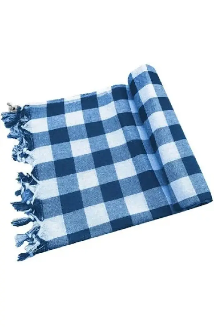 Mira Home 150 x 150 cm Kareli Yer Sofra Bezi Piknik Masa Örtüsü Saçaklı